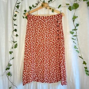 Faithfull the Brand Asymmetrical Button Midi Skirt